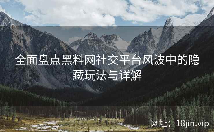 全面盘点黑料网社交平台风波中的隐藏玩法与详解